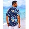 imageCOOFANDY Mens Hawaiian Shirt Short Sleeve Button Down Shirts Tropical Floral Summer Beach ShirtsNavy  Plum Flower