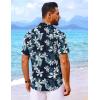 imageCOOFANDY Mens Hawaiian Shirt Short Sleeve Button Down Shirts Tropical Floral Summer Beach ShirtsNavy  Tropical Flower