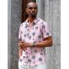 imageCOOFANDY Mens Hawaiian Shirt Short Sleeve Button Down Shirts Tropical Floral Summer Beach ShirtsPink  Coconut Tree