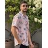 imageCOOFANDY Mens Hawaiian Shirt Short Sleeve Button Down Shirts Tropical Floral Summer Beach ShirtsPink  Coconut Tree