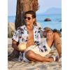 imageCOOFANDY Mens Hawaiian Shirt Short Sleeve Button Down Shirts Tropical Floral Summer Beach ShirtsPink  Tropical Vitality