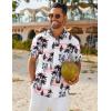 imageCOOFANDY Mens Hawaiian Shirt Short Sleeve Button Down Shirts Tropical Floral Summer Beach ShirtsPink  Tropical Vitality