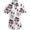 imageCOOFANDY Mens Hawaiian Shirt Short Sleeve Button Down Shirts Tropical Floral Summer Beach ShirtsPink  Tropical Vitality
