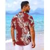 imageCOOFANDY Mens Hawaiian Shirt Short Sleeve Button Down Shirts Tropical Floral Summer Beach ShirtsRed  Tropical Leaf