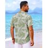 imageCOOFANDY Mens Hawaiian Shirt Short Sleeve Button Down Shirts Tropical Floral Summer Beach ShirtsSage Green  Tropical Leaf