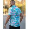 imageCOOFANDY Mens Hawaiian Shirt Short Sleeve Button Down Shirts Tropical Floral Summer Beach ShirtsSky Blue  Flamingo