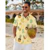 imageCOOFANDY Mens Hawaiian Shirt Short Sleeve Button Down Shirts Tropical Floral Summer Beach ShirtsYellow  Pineapple