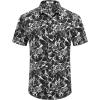 imageCOOFANDY Mens Hawaiian Shirts Short Sleeve Button Down Aloha Shirt Casual Beach ClothesA White Black Flower