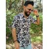 imageCOOFANDY Mens Hawaiian Shirts Short Sleeve Button Down Aloha Shirt Casual Beach ClothesBeige Black Flower