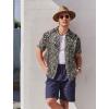 imageCOOFANDY Mens Hawaiian Shirts Short Sleeve Button Down Aloha Shirt Casual Beach ClothesBeige Black Leaves