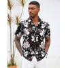 imageCOOFANDY Mens Hawaiian Shirts Short Sleeve Button Down Aloha Shirt Casual Beach ClothesBlack Beige Flower