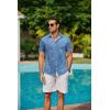 imageCOOFANDY Mens Hawaiian Shirts Short Sleeve Button Down Aloha Shirt Casual Beach ClothesBlue