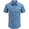 imageCOOFANDY Mens Hawaiian Shirts Short Sleeve Button Down Aloha Shirt Casual Beach ClothesBlue