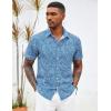imageCOOFANDY Mens Hawaiian Shirts Short Sleeve Button Down Aloha Shirt Casual Beach ClothesBlue