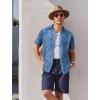 imageCOOFANDY Mens Hawaiian Shirts Short Sleeve Button Down Aloha Shirt Casual Beach ClothesBlue