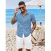 imageCOOFANDY Mens Hawaiian Shirts Short Sleeve Button Down Aloha Shirt Casual Beach ClothesBlue