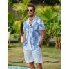 imageCOOFANDY Mens Hawaiian Shirts Short Sleeve Button Down Aloha Shirt Casual Beach ClothesBlue White Flower