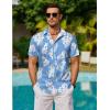 imageCOOFANDY Mens Hawaiian Shirts Short Sleeve Button Down Aloha Shirt Casual Beach ClothesBlue White Flower