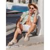 imageCOOFANDY Mens Hawaiian Shirts Short Sleeve Button Down Aloha Shirt Casual Beach ClothesCeladon Green Palm Leaf