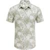 imageCOOFANDY Mens Hawaiian Shirts Short Sleeve Button Down Aloha Shirt Casual Beach ClothesCeladon Green Palm Leaf