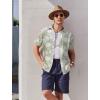 imageCOOFANDY Mens Hawaiian Shirts Short Sleeve Button Down Aloha Shirt Casual Beach ClothesCeladon Green Palm Leaf