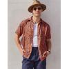 imageCOOFANDY Mens Hawaiian Shirts Short Sleeve Button Down Aloha Shirt Casual Beach ClothesDark Blue Orange Leaves
