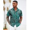 imageCOOFANDY Mens Hawaiian Shirts Short Sleeve Button Down Aloha Shirt Casual Beach ClothesGreen