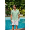 imageCOOFANDY Mens Hawaiian Shirts Short Sleeve Button Down Aloha Shirt Casual Beach ClothesLight Green