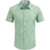 imageCOOFANDY Mens Hawaiian Shirts Short Sleeve Button Down Aloha Shirt Casual Beach ClothesLight Green