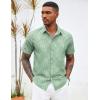 imageCOOFANDY Mens Hawaiian Shirts Short Sleeve Button Down Aloha Shirt Casual Beach ClothesLight Green