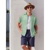 imageCOOFANDY Mens Hawaiian Shirts Short Sleeve Button Down Aloha Shirt Casual Beach ClothesLight Green