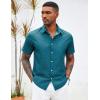 imageCOOFANDY Mens Hawaiian Shirts Short Sleeve Button Down Aloha Shirt Casual Beach ClothesNavy Blue Lake Green