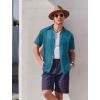 imageCOOFANDY Mens Hawaiian Shirts Short Sleeve Button Down Aloha Shirt Casual Beach ClothesNavy Blue Lake Green