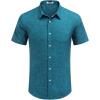 imageCOOFANDY Mens Hawaiian Shirts Short Sleeve Button Down Aloha Shirt Casual Beach ClothesNavy Blue Lake Green