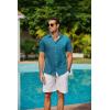 imageCOOFANDY Mens Hawaiian Shirts Short Sleeve Button Down Aloha Shirt Casual Beach ClothesNavy Blue Lake Green