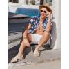 imageCOOFANDY Mens Hawaiian Shirts Short Sleeve Button Down Aloha Shirt Casual Beach ClothesNavy Blue White Flower