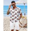 imageCOOFANDY Mens Hawaiian Shirts Short Sleeve Button Down Aloha Shirt Casual Beach ClothesPassionate Racing