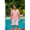 imageCOOFANDY Mens Hawaiian Shirts Short Sleeve Button Down Aloha Shirt Casual Beach ClothesPink