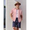 imageCOOFANDY Mens Hawaiian Shirts Short Sleeve Button Down Aloha Shirt Casual Beach ClothesPink