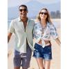 imageCOOFANDY Mens Hawaiian Shirts Short Sleeve Button Down Aloha Shirt Casual Beach ClothesWhite