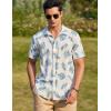 imageCOOFANDY Mens Hawaiian Shirts Short Sleeve Button Down Aloha Shirt Casual Beach ClothesWhite