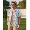imageCOOFANDY Mens Hawaiian Shirts Short Sleeve Button Down Aloha Shirt Casual Beach ClothesWhite