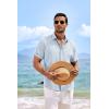 imageCOOFANDY Mens Linen Shirts Short Sleeve Casual Shirts Button Down Shirt for Men Beach Summer Wedding ShirtBlue