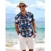 imageCOOFANDY Mens Linen Shirts Short Sleeve Casual Shirts Button Down Shirt for Men Beach Summer Wedding ShirtBlue Floral