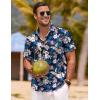 imageCOOFANDY Mens Linen Shirts Short Sleeve Casual Shirts Button Down Shirt for Men Beach Summer Wedding ShirtBlue Floral