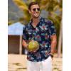 imageCOOFANDY Mens Linen Shirts Short Sleeve Casual Shirts Button Down Shirt for Men Beach Summer Wedding ShirtGesang Flower