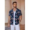 imageCOOFANDY Mens Linen Shirts Short Sleeve Casual Shirts Button Down Shirt for Men Beach Summer Wedding ShirtGesang Flower