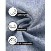 imageCOOFANDY Mens Linen Shirts Short Sleeve Casual Shirts Button Down Shirt for Men Beach Summer Wedding ShirtLight Denim Blue