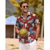 imageCOOFANDY Mens Linen Shirts Short Sleeve Casual Shirts Button Down Shirt for Men Beach Summer Wedding ShirtPhuket Sunset