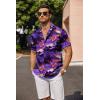 imageCOOFANDY Mens Linen Shirts Short Sleeve Casual Shirts Button Down Shirt for Men Beach Summer Wedding ShirtSunsetblue Purple